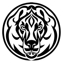 Animal head vector design black and white