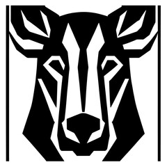 Animal head vector design black and white