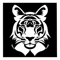 Animal head vector design black and white