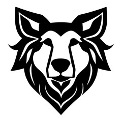 Animal head vector design black and white