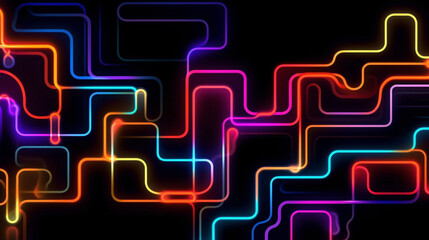 Obraz premium Neon pattern background Generative ai