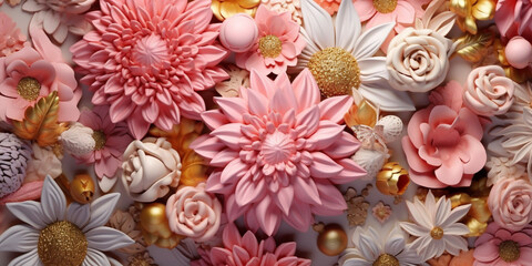 Beautiful pink flower display. Generative ai