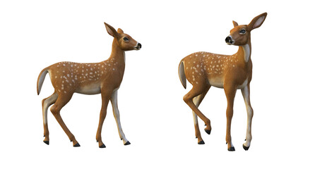 Obraz premium 3d render deer and fawn