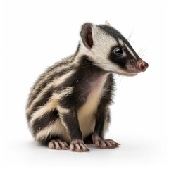 Fototapeta premium Baby Badger isolated on white (generative AI)