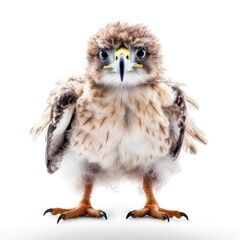 Naklejka premium Baby Hawk isolated on white (generative AI)