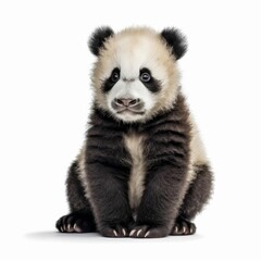 Baby Panda isolated on white (generative AI)