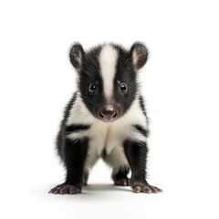 Obraz premium Baby Skunk isolated on white (generative AI)