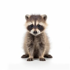 Baby Raccoon isolated on white (generative AI)