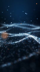 VERTICAL VIDEO, Abstract digital blue particle wave and lights