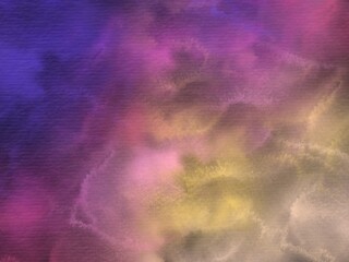 Abstract Colorful Watercolor Background. Rainbow Gradient. Spring Or Easter Sunrise Sky