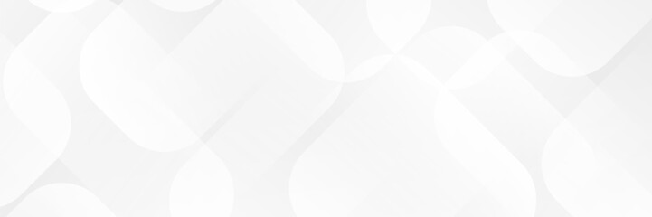 Abstract geometric white and gray on light silver gradient background. Modern banner design. Vector Illustration