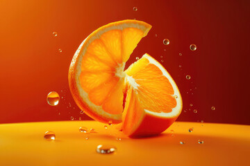 Slices of citrus fruits - oranges. Generative AI