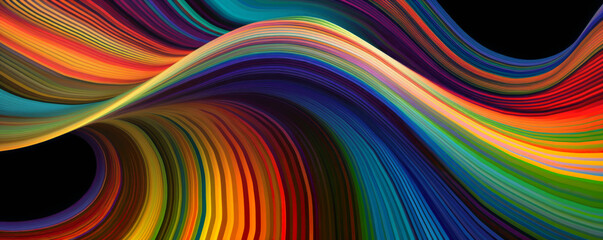 Vivid color swirl abstract background. curving lines of color. hand edited Generative AI.
