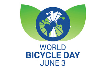 3 June World Bicycle Day illustration vector. Suitable for greeting card, poster and banner