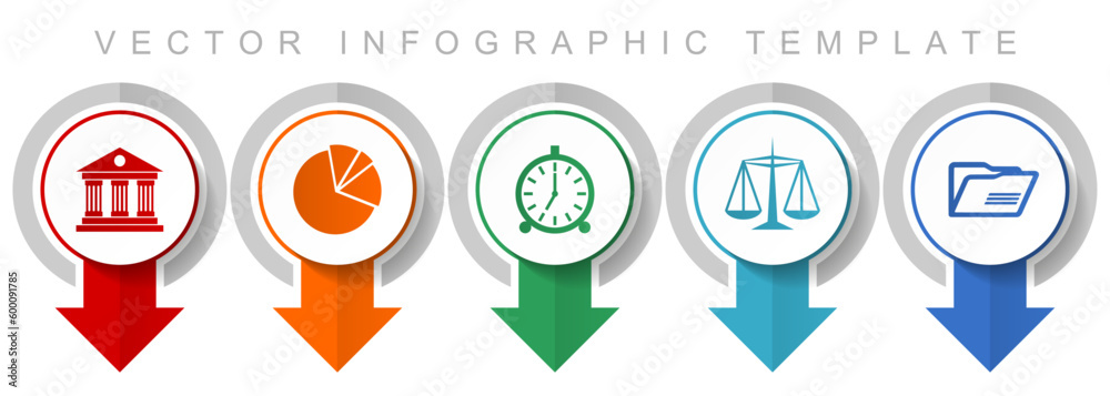 Aufkleber education icon set, miscellaneous pointer icons such as architecture, graph, clock, scales and folde