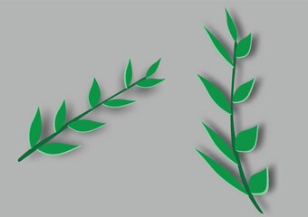 green leaves design elements. This image is a vector illustration.

