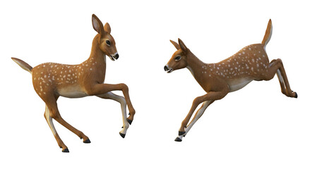 Fototapeta na wymiar 3d render deer and fawn