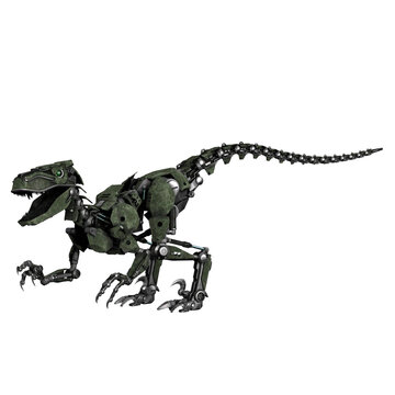 3d render of a dinosaur mecha velociraptor