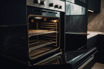 Oven in modern kitchen. Generative AI