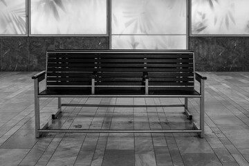 waiting benches at a train station