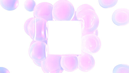 Soft pink spheres balls 3d render