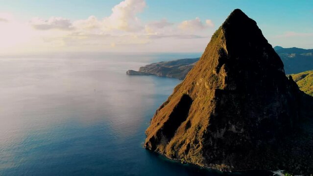 Pitons mountains of Saint Lucia or St Lucia Caribbean 