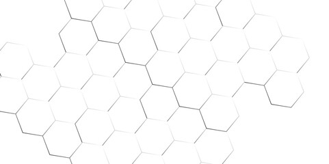Fototapeta premium Abstract hexagon honeycomb background in grey and white color. hexagon concept design abstract technology background. Vector Illustration.