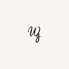 WY black line initial script concept logo design