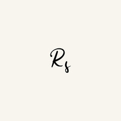 RS black line initial script concept logo design