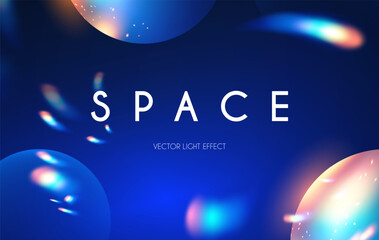 Motion light effect. Shining magic background. Transparent refraction rainbow elements.