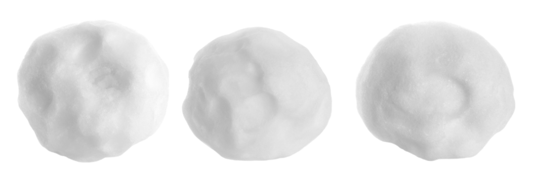 Set snowball isolated on white, with clipping path 
