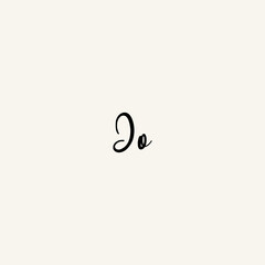 JO black line initial script concept logo design