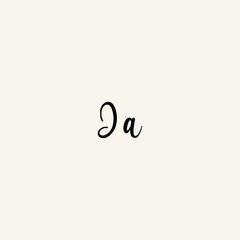 JA black line initial script concept logo design