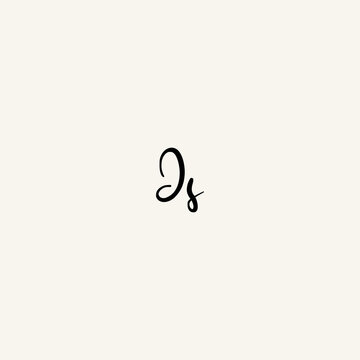 JS black line initial script concept logo design