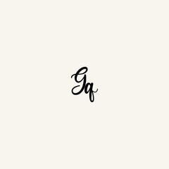 GQ black line initial script concept logo design