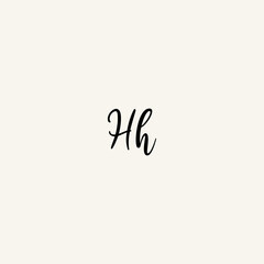 HH black line initial script concept logo design