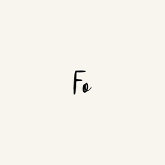 FO black line initial script concept logo design