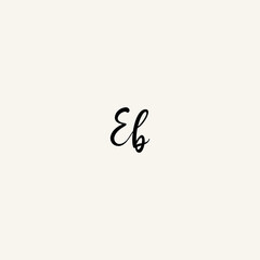 Fototapeta premium EB black line initial script concept logo design