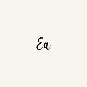 EA black line initial script concept logo design
