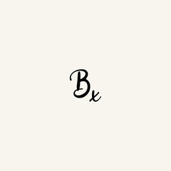 BX black line initial script concept logo design