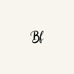 BF black line initial script concept logo design