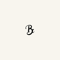BC black line initial script concept logo design