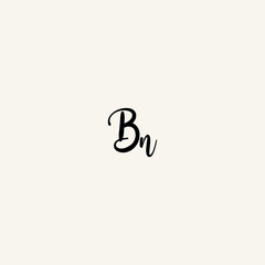 BN black line initial script concept logo design