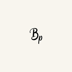 BP black line initial script concept logo design