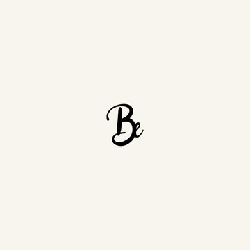 BE black line initial script concept logo design