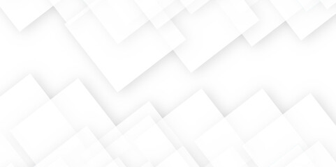 Abstract white square shape with futuristic concept background. white abstract modern background design. Minimal geometric white light background abstract design. 