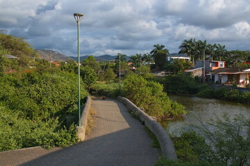 Obraz premium Landscape at Rio Pital in Puerto Lopez, Manabi Province, Ecuador, South America 