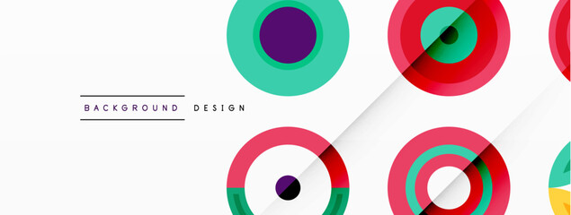 Obraz premium Vibrant and eye-catching vector background featuring a grid of colorful circles arranged in a patterned composition, perfect for modern and trendy designs