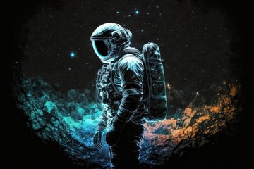 Astronaut in outer space. Astronaut in a spacesuit., generative ai