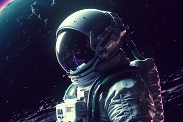 Obraz na płótnie Canvas Astronaut in outer space. Astronaut in a spacesuit., generative ai